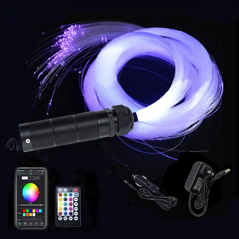 AZIMOM Car Use Bluetooth 6W RGBW LED Fiber Optic Lights Star Ceiling Light Kit APP Remote Controller Mixed 295pcs 9.8ft Optic Cable Music Mode Sensory Lighting Indoor Home Interior Decoration - Image 1